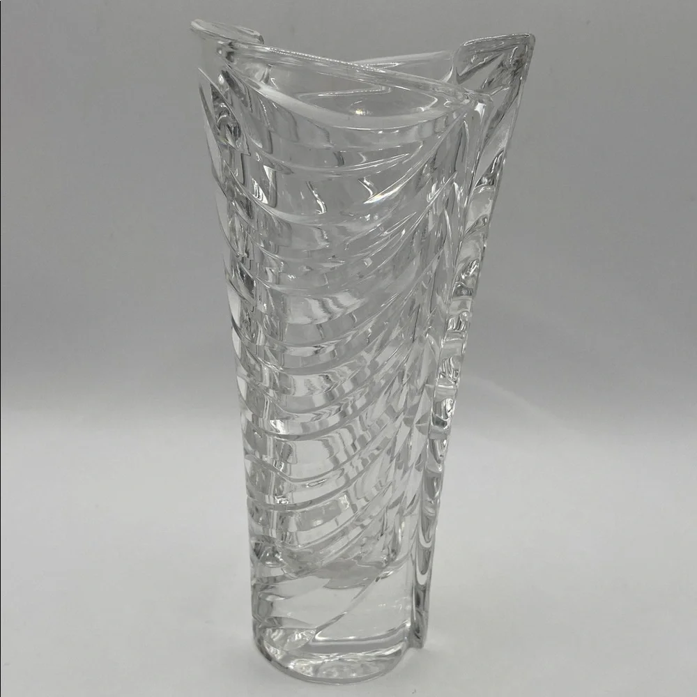 Vintage Cut Crystal Spiral Bud Rose Vase Made In Germany